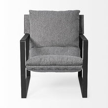 HomeRoots Stone Gray and Black Metal Sling Chair Black