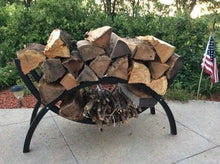 Woodhaven Black Crescent Firewood Rack With Cover (5 Foot)
