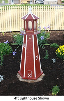Backyard Crafts Amish-Made Lighthouse in Red with White Trim, 60" Tall