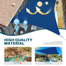 Coarbor 40'x43' Reinforced Wire Sun Shade Sail Rectangle Heavy Duty Strengthen Canopy Cover with A Ring Steel Cable Wire for Patio Backyard Deck Yard Garden Pergola Porch, Blue