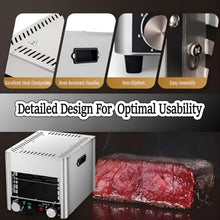 PweKzxt Commercial Steak Oven, Electric Steak Broiler,Tier Stainless Steel Steak Grill with Timer, Adjustable Temperature, for Cooking Steak, Vegetables, Fruits B