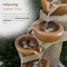 MVUYO FMURY Indoor and Outdoor Tabletop Tiered Pouring Pots Waterfall with Stone Look