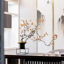 Artificial Bonsai Tree Chinese Zen Autumn Leaf Berry Dried Branch Flower Art Bonsai Ornament Living Room Villa Wabi Sabi Wind Simulation Flower Office Decoration Bonsai