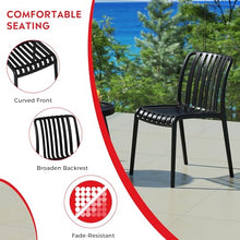 Costaelm Sunshine 3-Piece Outdoor Patio Bistro Balcony Furniture Set with Stackable Chairs, Black