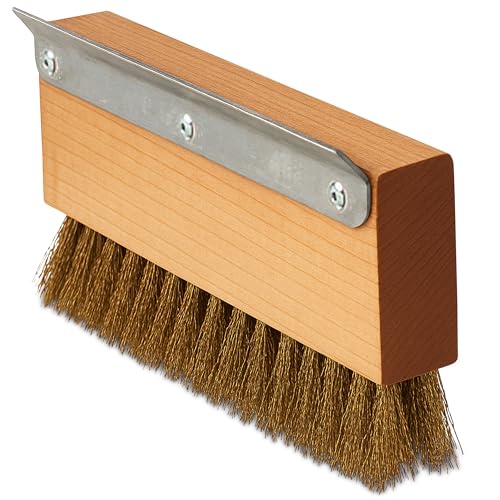 Carlisle Sparta Pizza Oven Brush with Scraper, Brass Wire Bristles, Stainless Steel Scraper, Brown, 8.5" x 4.25" x 1.5" (Pack of 12)
