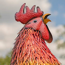 Zaer Ltd. 5.5 ft. Tall Painted Iron Rooster Garden Statue "Robert