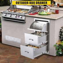 DobleePy 304 Stainless Steel Outdoor Kitchen Triple Drawer Cabinet