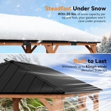 Modern Shade Permanent Wood Gazebo 12x24 with Galvanized Steel Roof