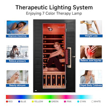 RESTISLAND Home Infrared Sauna with Red Light Therapy, 1-2 Person, Black