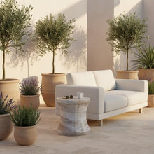 Armen Living Terralune Indoor Outdoor Side Table in Oasis Concrete Finish