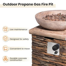 HOMPUS Propane Fire Pits for Outside 40,000 BTU Gas Fire Pit Table 20-inch Patio Square Smokeless Concrete Fire Table Lava Rocks and Rain Cover for Garden,Deck,Pool,Backyard, CSA Certified