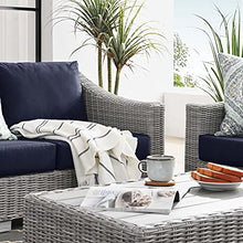 America Luxury - Outdoor Lounge Sectional Sofa Chair Set Rattan Wicker Blue