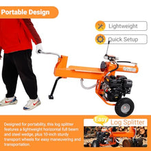 Log Splitter Portable 20 Ton, Gas Wood Splitter with 7HP Engine, Wood Splitter for firewood with Auto Return, Horizontal Full Beam Steel Wedge for Home, Forestry Harvesting (Orange 20 Ton 7HP)