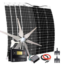 880W Wind Solar Backup Power Supply Charging Kit Home Off Grid Sytem :400W Wind Turbine Generator/480W Flexible Mono Solar Panels/Charge Controller/Accessory 12V 24V Battery Charger