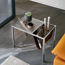 NRFJFOP Living Room Coffee Table Glass Wrought Iron Side Corner Balcony Small