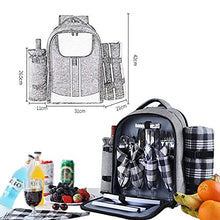 Picnic Backpack with Blanket Soft Cooler Compartment Bottle Holder Waterproof Picnic Bag for Outdoor Hiking Backpacking Traveling