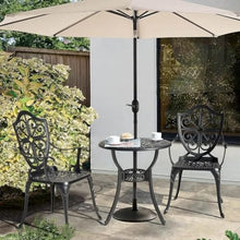 DUYHBAWRS 3 Piece Garden Patio Bistro Table Set Bronze Camping Sedentary Outdoor Dining Furniture