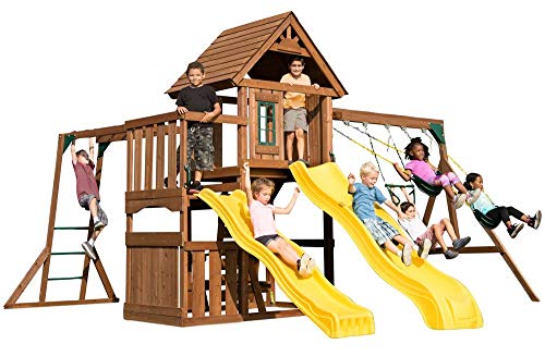Swing-N-Slide Timberview Wooden Play Set Brown