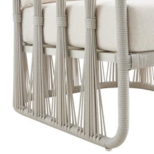 Armen Living Breeze Cream Metal Outdoor Club Chair with Pearl Cushions