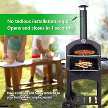 MBBTAG Woodfire Pizza Oven Outdoor, Outdoor Pizza Oven, with 2 Removable Wheels, 12" Wood Fire Oven, Wood Pizza Oven, Brick Oven Pizza Maker, Pizza Oven Wood, for Kitchen, BBQ, Camping, Party