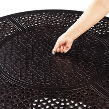 Aluminum 57,0000 BTU 44 in. Round Propane Black Fire Pit Table with Fire Beads, Lid, Propane Tank Cover and Table Fabric Covers in Copper Finish
