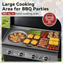 Royal Gourmet GB4008B 4-Burner Gas Griddle, Recessed Fry Zone, Camping