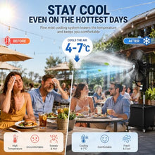 Outdoor Misting Fan 11 Gallon, Adjustable Height Cooling Fan With 3 Speeds
