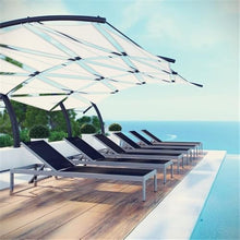 Pemberly Row Modern Aluminum Patio Chaise Lounge Set of 6 Black