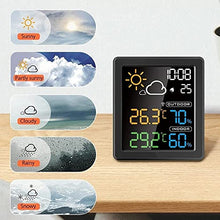 KOGORA HD Color Screen LCD Weather Station Alarm Clock Smart Hygrometer Dual Desktop Clock,Clock
