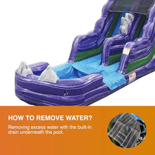JumpOrange 15' Dark Night Commercial Water Slide with Splash Pool