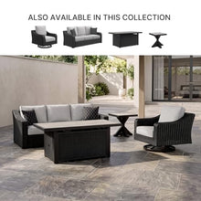 Signature Design by Ashley Beachcroft Casual Outdoor Weather Resistant Rust Free Swivel Lounge Chair with Removable Cushion, Light Gray & Black