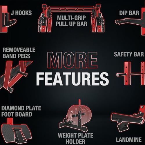 Mikolo Power Cage with LAT PullDown, Cable Crossover & Pulley System Red