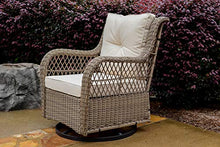 Tortuga Outdoor Rio Vista Bistro Set with Swivel Glider Chairs and Side Table Sandstone Wicker