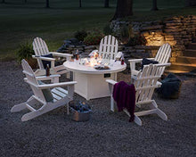 Polywood® Classic Folding Adirondack 6-Piece Conversation Set with Fire Pit Table (Pacific Blue)