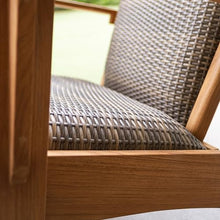 Cambridge Casual Auburn Padded Upholstered Outdoor Rocking Chair Natural Teak All-Weather Wicker