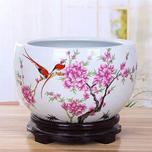FAFACAI Extra Large Jingdezhen Ceramic Hydroponic Planter White Background Ink Painting Plum Blossom Flower Pot for Indoor & Outdoor & Windowsill Gardens All Home Garden Flowers (28 * 17cm)