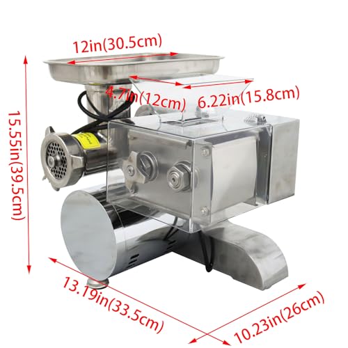 HayWHNKN 2-in-1 Electric Meat Grinder Stainless Steel Silver