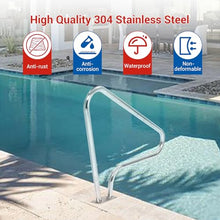 Pool Handrail 48"x 36", Rustproof Pool Handrail for Swimming Pool 370LBS Load Capacity, 304 Stainless Steel with Blue Grip Cover & Accessories