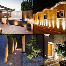 VZCOMM Led Landscape Lights 4 Pack Low Voltage Well Lights IP65 Waterproof Recessed In-Ground Lights for Garden,Yard, Driveway, Deck, Pathway, Step, Outdoor Underground Light (Color : Warm White, Si