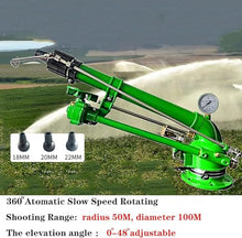 IMOSEI Heavy-Duty Metal Pulse Sprinkler, Lawn Sprinkler Gun, with 18mm/20mm/22mm Replacement Nozzle, Range Diameter 40-100 Meters, Working Pressure Adjustable 4-8bar, for Outdoor Use
