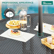 YITAHOME 38'' Metal Picnic Table with Umbrella Hole