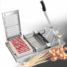 WKNHHL Bamboo Skewer String Machine for Barbecue - Easy to Use and Efficient Manual Meat Skewers Maker - Mutton Kebab Machine