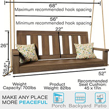 Porchgate Amish Heavy Duty 700 Lb Ardmore Porch Swing W/Ropes (4 Foot, Warm Walnut Stain)
