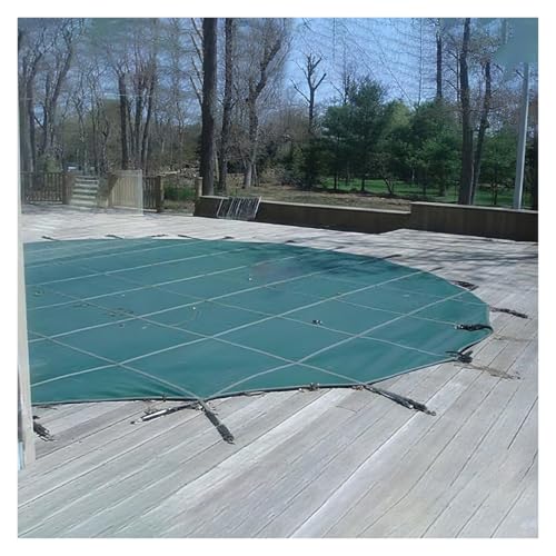 JYHHCYS Custom Safety Cover for Inground Pool, Round Winter Pool Covers 15ft/16ft/18ft/24ft/28ft, Green Mesh High Strength Solid Inground Pools Cover, Hardware Included(8ft)