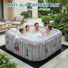 SunSwell 73" Inflatable Hot Tub 4-6 Person, Square Outdoor Spa, Gray
