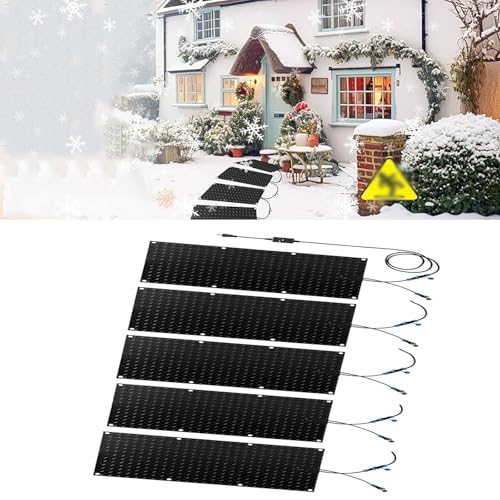 ZGHQHCDRH Snow Melting Mats for Driveways and Walkways - No-Slip Electric Entrance Mats with Power Cord for Winter Snow Removal(30x90cmx5Pcs)