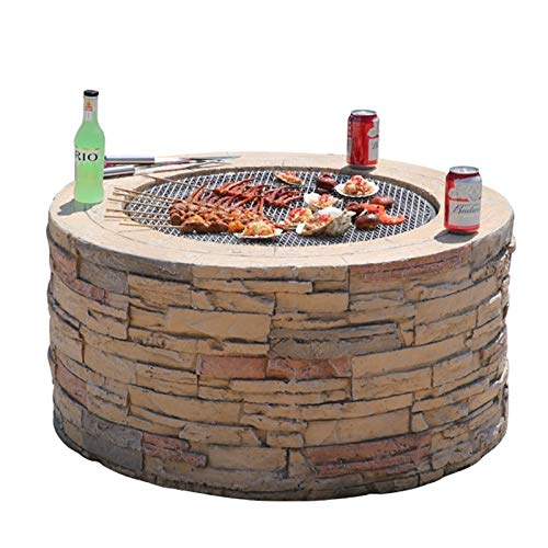 Outdoor Fire Pit 90cm/35.4" Garden Firewood Pit BBQ Grill, Backyard Terrace Garden Fireplace Camping Outdoor Heating, Campfire Picnic Cooking Fire Pit (Color : Style 2) (Style 2)