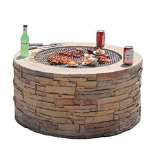 Outdoor Fire Pit 90cm/35.4" Garden Firewood Pit BBQ Grill, Backyard Terrace Garden Fireplace Camping Outdoor Heating, Campfire Picnic Cooking Fire Pit (Color : Style 2) (Style 2)