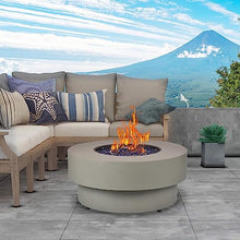 32-inch Outdoor Gas Fire Pit Table with Natural Gas Conversion Kit, 50,000BTU Propane Gas Fire Pits for Outside Patio w/Round Burner Lid, Glass Rocks, Cover