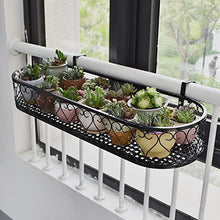 Plant Stand Hanging Flower Pot Stand For Railing Fence, European Style Metal Planter Holder Shelf With Hooks, Black Plant Backet Container Accessories For Balcony Deck Yard Patio ( 120Cm X 2
